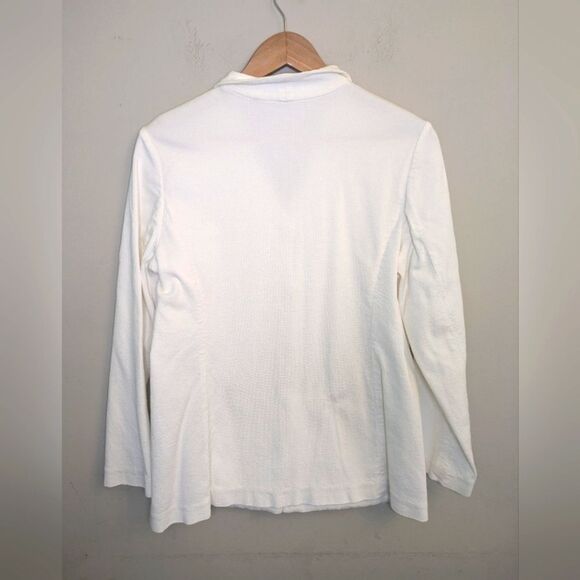 Eileen Fisher White Cotton Button Blazer Size M - Picture 4 of 4